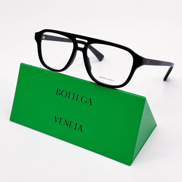 NEW BOTTEGA VENETA BV1294O 001 BLACK UNISEX EYEGLASSES BOTTEGA VENETA - Picture 1 of 9